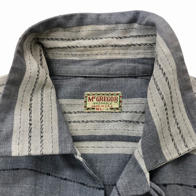 着丈約74cm1950s【極上品】McGREROR RAYON BORDER SHIRT - シャツ