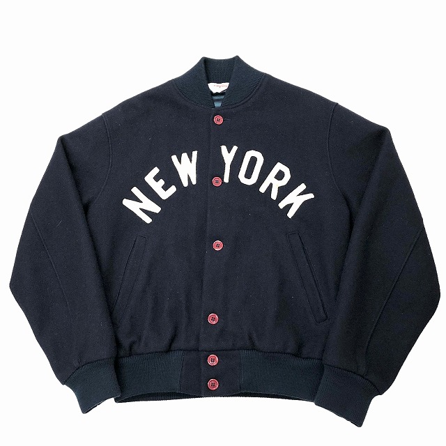 EMPIRE STADIUM JACKET 80S 「ネイビー、NEW YORK、フェルトワッペン ...