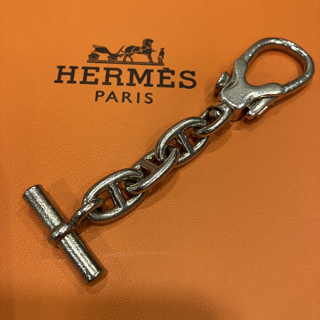Hermes SILVER KEY RING 