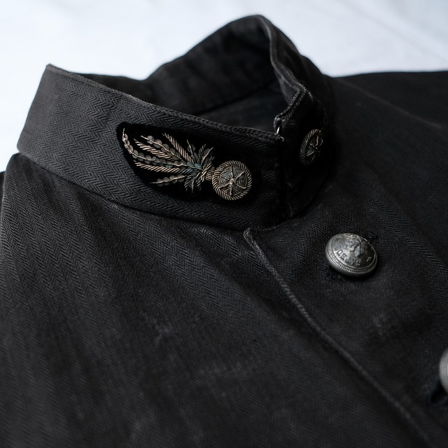 EARLY 1900 FRENCH VINTAGE BLACK LINEN HBT FIREMAN JACKET｜SAFARI サファリ｜高円寺  吉祥寺 VINTAGE、IMPORTBRANDの買取・委託販売専門ショップ