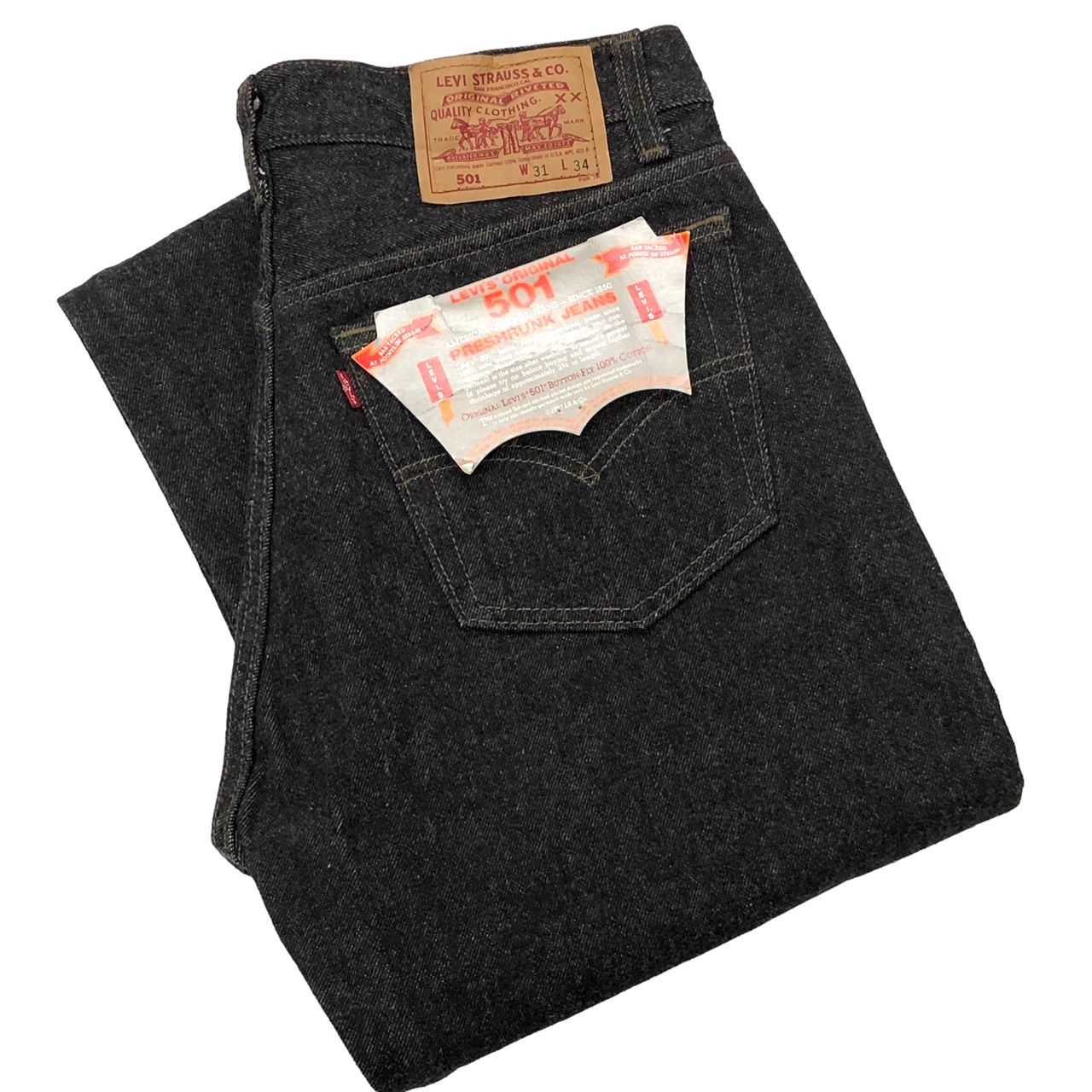 LEVI'S 501 USA BLACK DENIM 1992年製 「デッドストック、先染め、表記