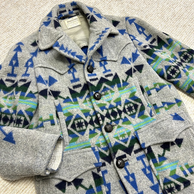 PENDLETON WOOL COAT 70S 「グレー、ネイティブ柄」｜SAFARI サファリ