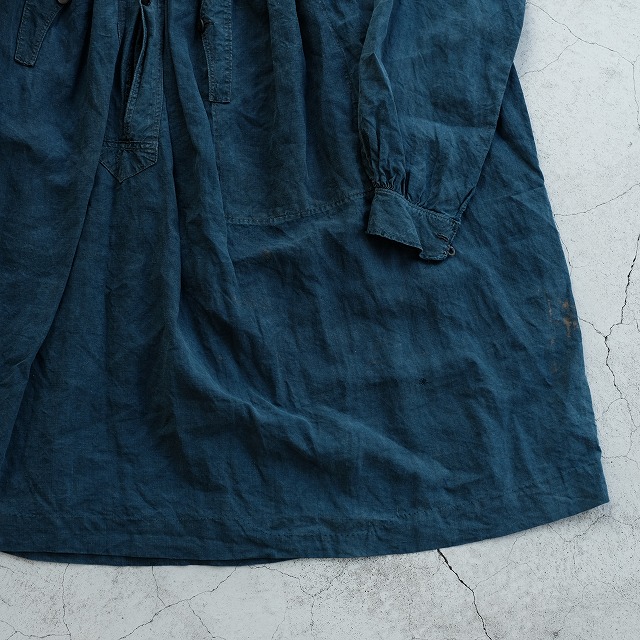 1900EARLY FRENCH VINTAGE INDIGO LINEN SMOCK｜SAFARI サファリ