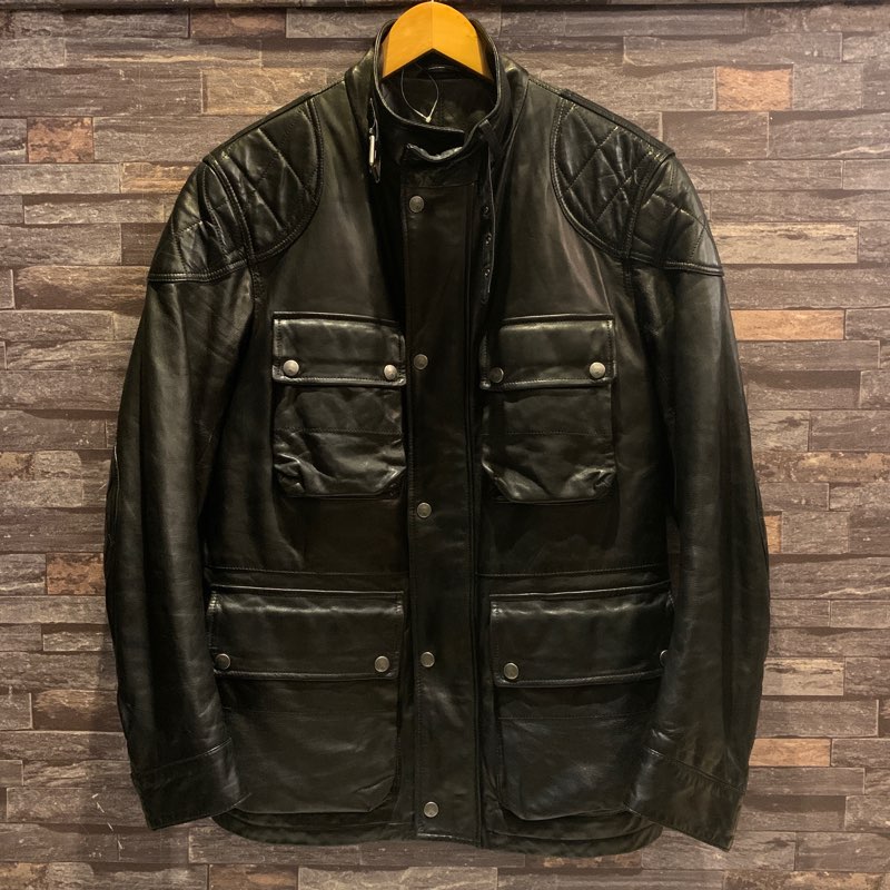 伸縮性なし【Knuth Marf】label leather jacket