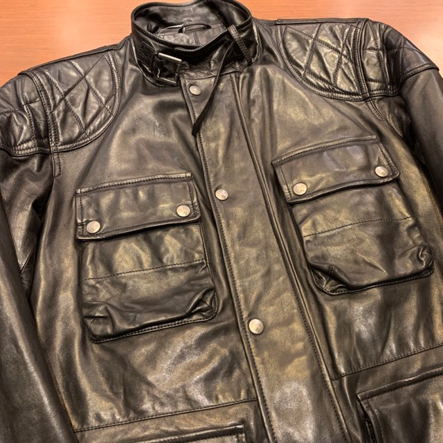 RALPH LAUREN PURPLE LABEL LEATHER RIDERS JACKET ITALY製｜SAFARI