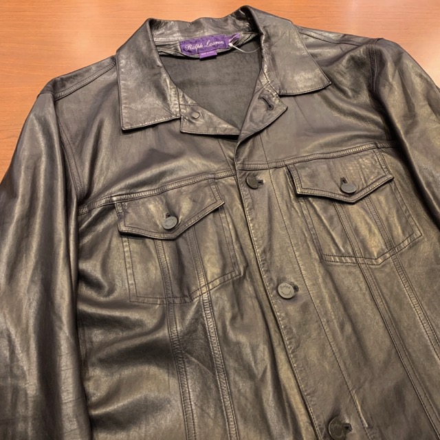 RALPH LAUREN PURPLE LABEL 3rd TYPE LEATHER JACKET ITALY製｜SAFARI 