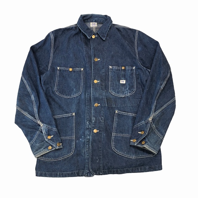 LEE 91-J DENIM COVERALL 40S 「斜体eハウスマーク、ロングLデカボタン 