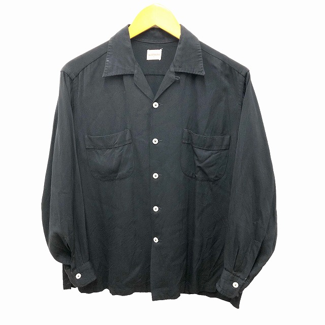 SAKS FIFTH AVENUE RAYON SHIRT 60S 「ブラック、ハンドステッチ 