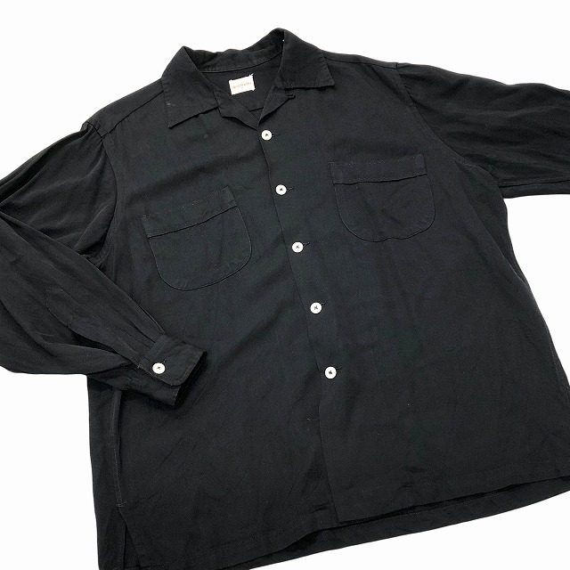 SAKS FIFTH AVENUE RAYON SHIRT 60S 「ブラック、ハンドステッチ 