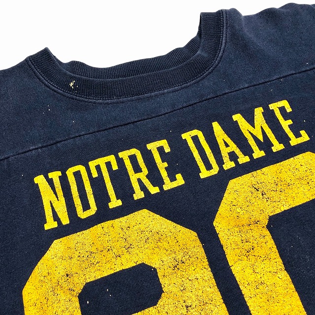 CHAMPION FOOTBALL TEE 80S 「ネイビー×イエロー、NOTRE DAME 90 CHAMPION FOOTBALL TEE 80S 「ネイビー×イエロー、NOTRE DAME 90