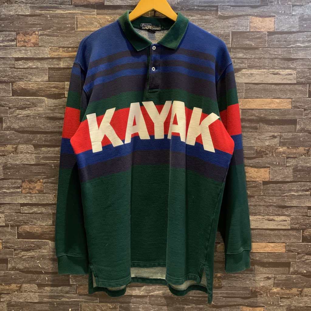 RALPH LAUREN KAYAK BORDER POLO SHIRT 1990'S OLD｜SAFARI サファリ｜高円寺 吉祥寺 VINTAGE  、IMPORTBRANDの買取・委託販売専門ショップ | 90s Polo By Ralph Lauren Border Knit |  