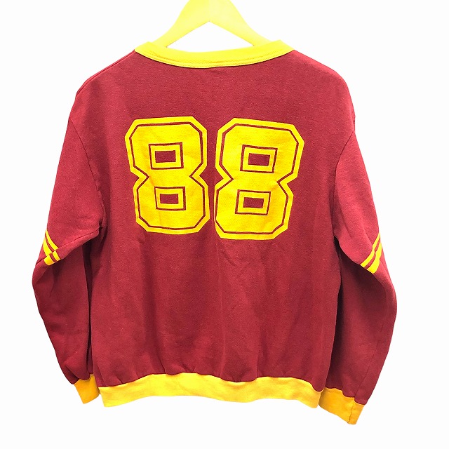 1970'S VINTAGE SWEAT SHIRT 「エンジ×黄色、ラバー両面プリント