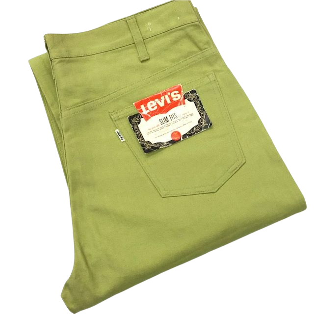 LEVI'S 518-0931 BIG E COTTON PANT 「黄緑、デッドストック、実寸 W34 ...