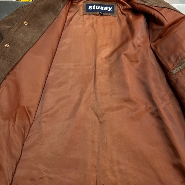 STUSSY SUEDE LEATHER JACKET 1990'S OLD 状態考慮｜SAFARI サファリ 