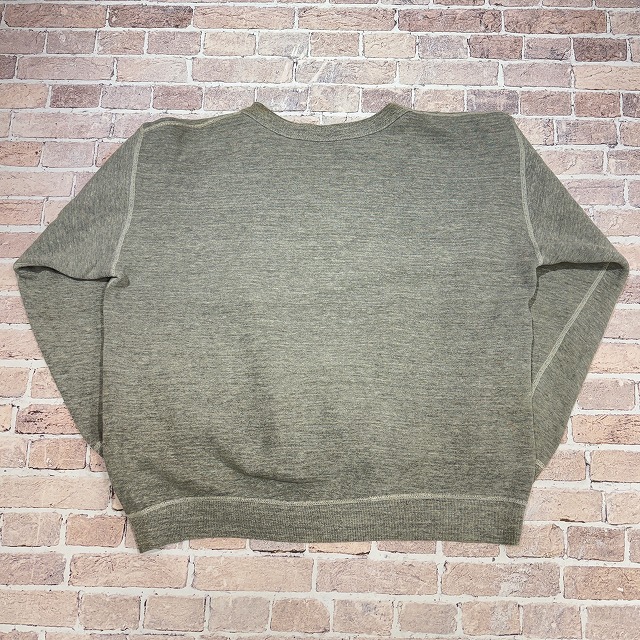 1960S VINTAGE SWEAT SHIRT 「FRONT-V、GREY SOLID、SIZE L」｜SAFARI