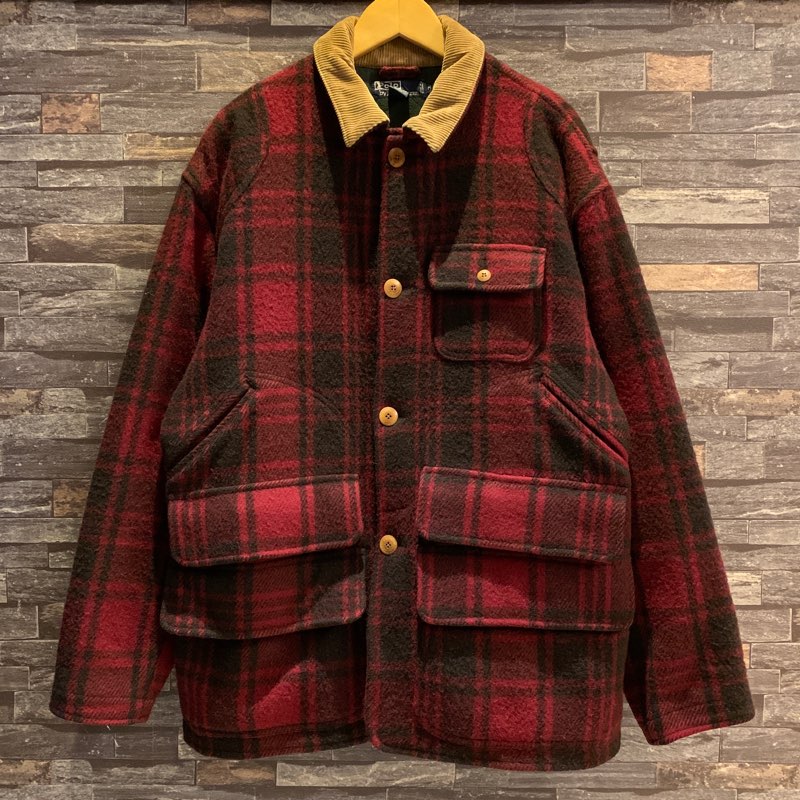 RALPH LAUREN WOOL CHECK HUNTING JACKET 1990'S OLD｜SAFARI サファリ