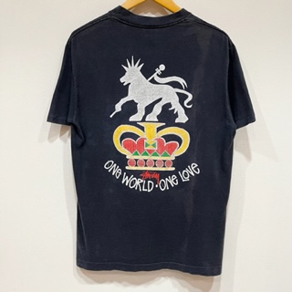 80s STUSSY ONE WORLD ONE LOVE Tシャツ M-