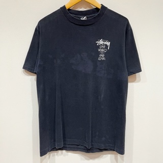 STUSSY S/S TEE ONE WORLD ONE LOVE 1980'S OLD M｜SAFARI サファリ