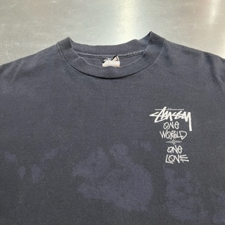 STUSSY S/S TEE ONE WORLD ONE LOVE 1980'S OLD M｜SAFARI サファリ