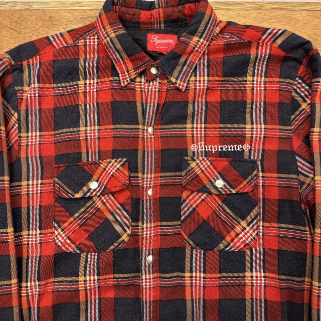 SUPREME 17AW INDEPENDENT QUILTED FLANNEL SHIRT 「サイズM