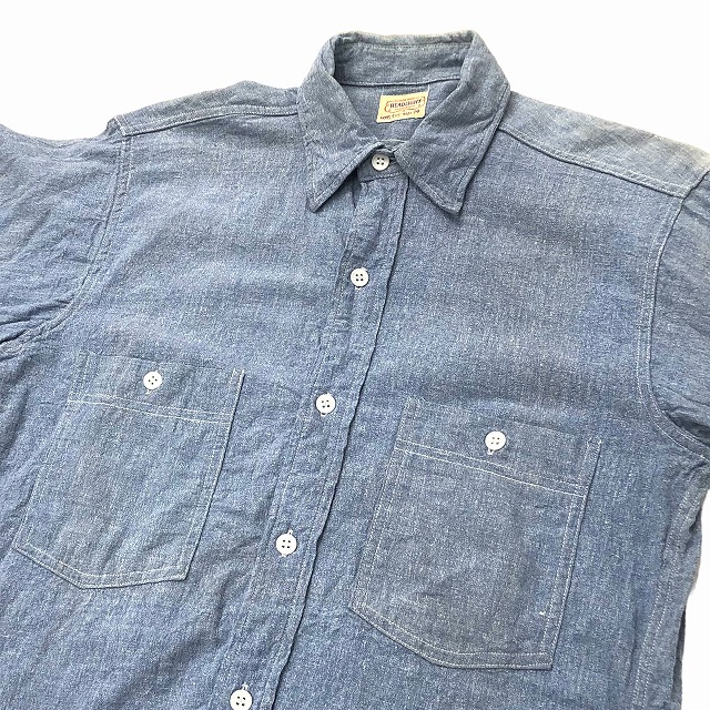 CINOH LightBlue×Blue シャンブレーデザインshirt-