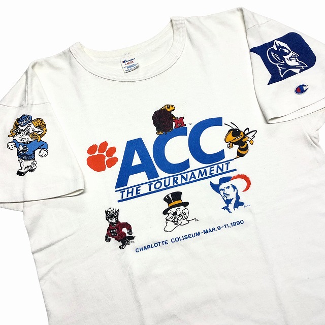 CHAMPION ATHLETIC TEE 80S 「染み込み、ACC THE TOURNAMENT、L