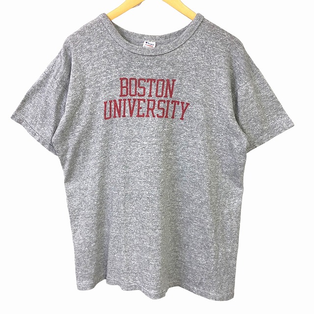 CHAMPION ATHLETIC TEE 80S 「霜降りグレー、染み込み、BOSTON