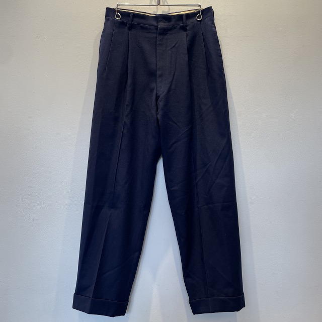 1950'S VINTAGE WOOL 2TUCK SLACKS 「ネイビー、実寸 W30.5 L27.5