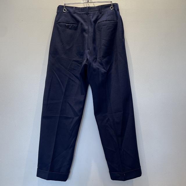 1950'S VINTAGE WOOL 2TUCK SLACKS 「ネイビー、実寸 W30.5 L27.5