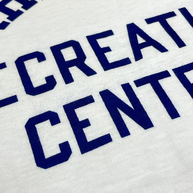 CHAMPION ATHLETIC TEE 60S 「プロダクツタグ、ホワイト×ネイビー
