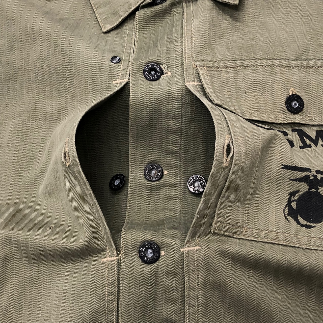 US MARINE CORPS P-44 HBT JACKET 40S 「生地違いツートン」｜SAFARI