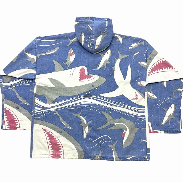 MICHIGAN RAG COTTON/POLY SNAP PARKA 90S 「USA製、サメ総柄、サイズL
