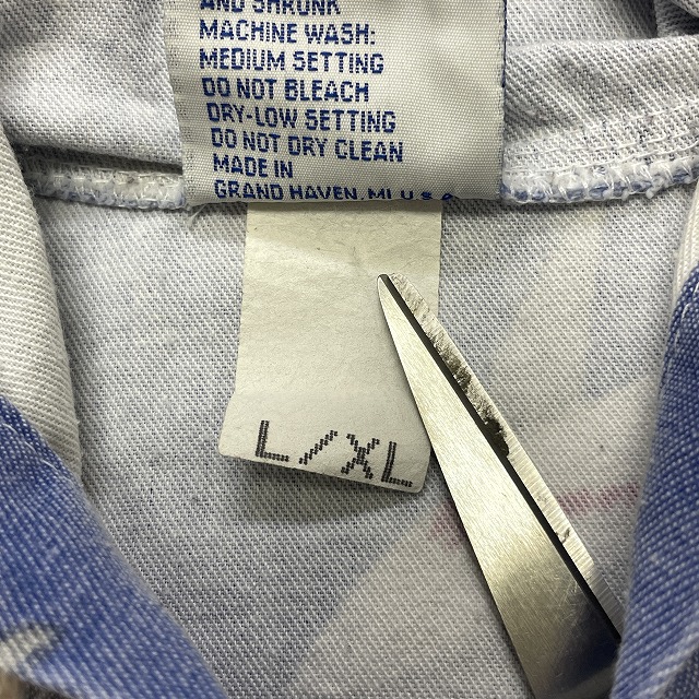 MICHIGAN RAG COTTON/POLY SNAP PARKA 90S 「USA製、サメ総柄、サイズL