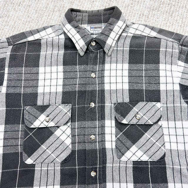 FIVE BROTHER FLANNEL SHIRT 80S 「グレー×ホワイト、サイズL