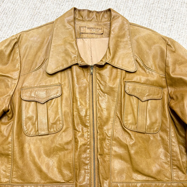 OSHWAHKON CRAFT LEATHER JACKET 70S 「キャメル、サイズ46」｜SAFARI