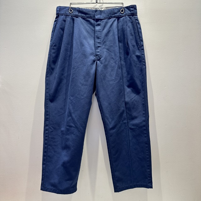 DICKIES 2 TUCK COTTON WORK PANT 90S 「ネイビー、USA製、実寸 W36