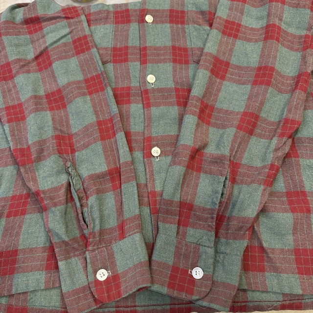GRANELLA RAYON CHECK SHIRT 70S 「グリーン×レッド、SIZE M」｜SAFARI