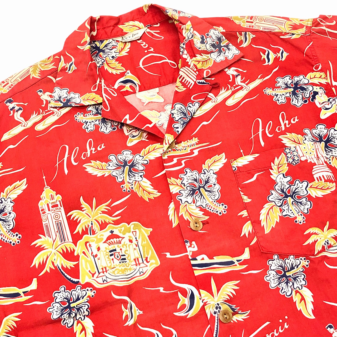 KUU-IPO COTTON HAWAIIAN SHIRT 1950'S VINTAGE｜SAFARI サファリ 