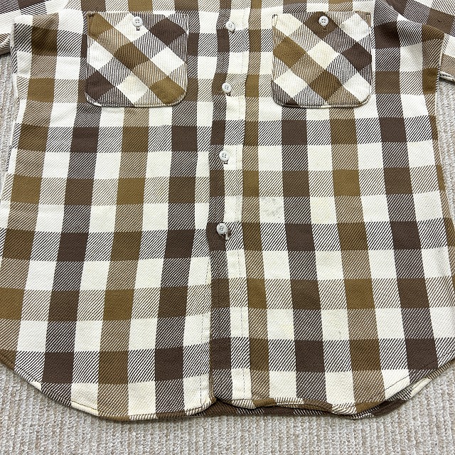 BIG YANK FLANNEL CHECK SHIRT 70S 「ホワイト×ベージュ×ブラウン