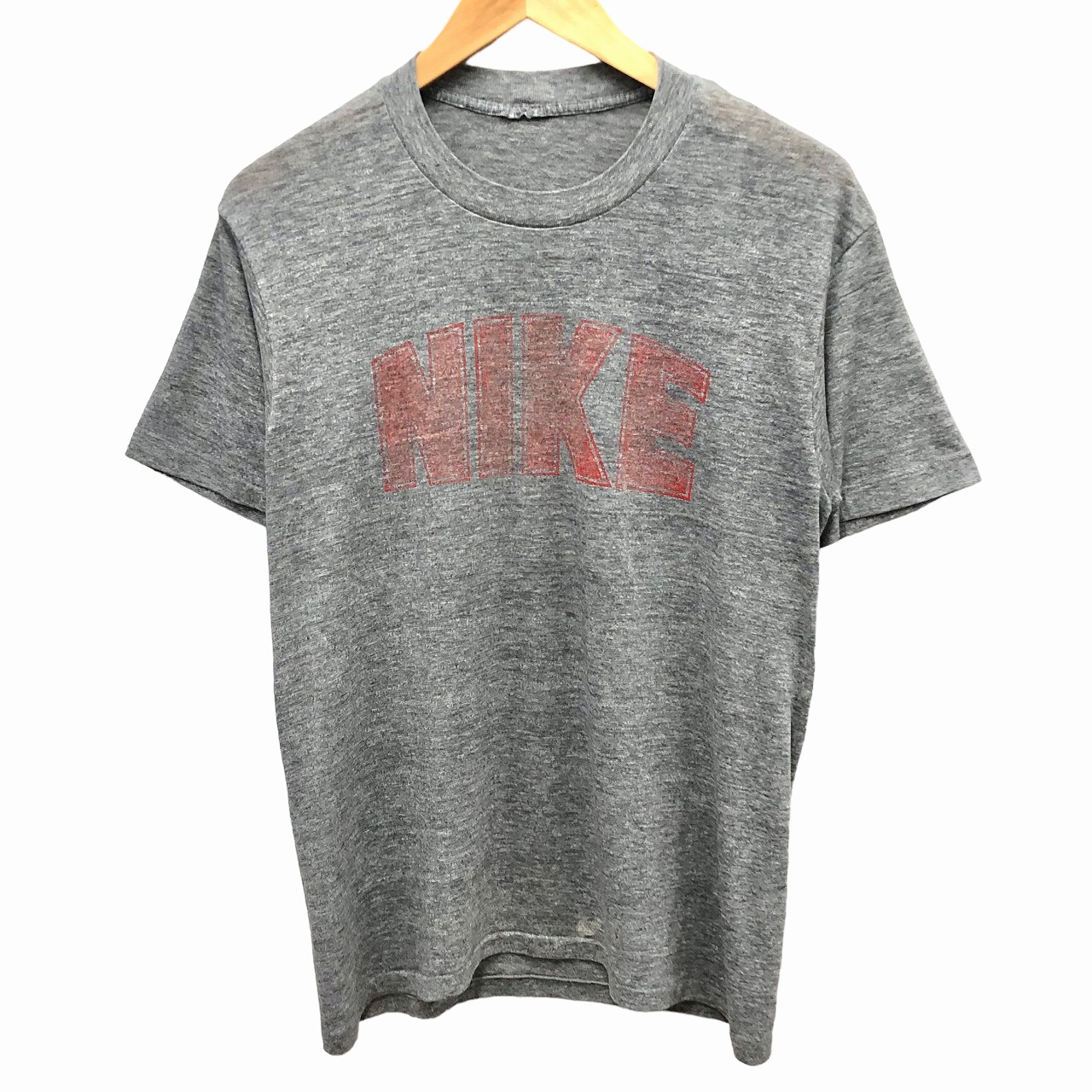 NIKE S/S TEE 80S 「カマボコロゴ、グレーx赤、紺タグ」｜SAFARI