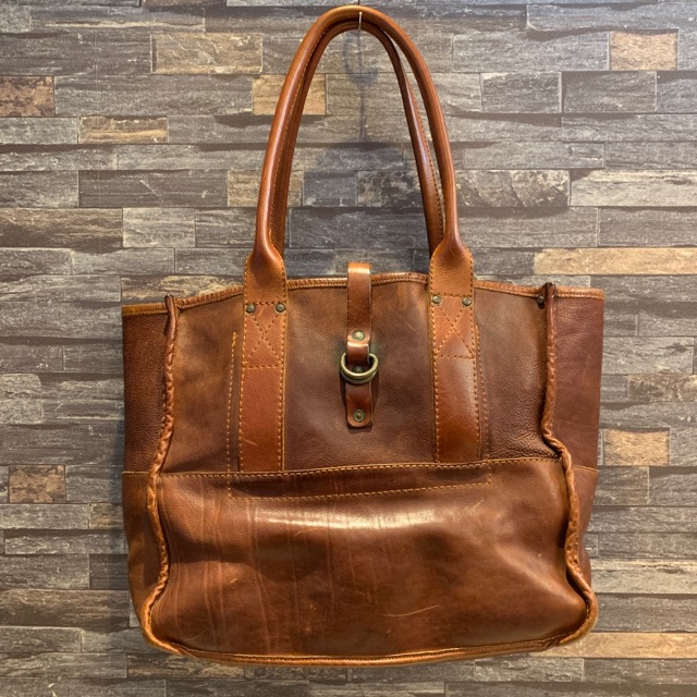 vintage leather tote bag