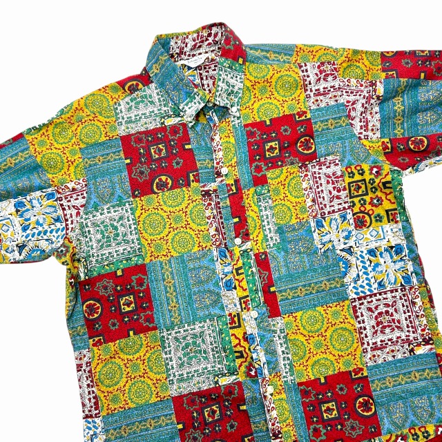 ひで坊です。 1960'S VINTAGE S/S B.D SHIRT 「3点留め、パッチワークプリント