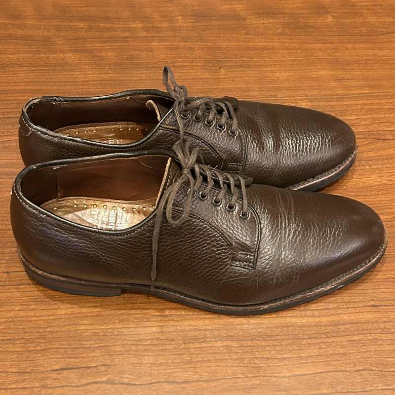 BROOKS BROTHERS PLANE TOE LEATHER SHOES BROWN ALLEN EDMONDS