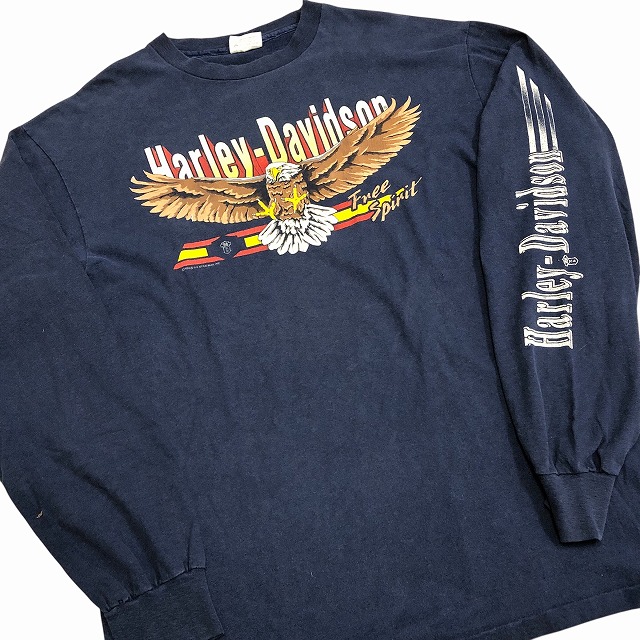 レア 90年 ビンテージ クイーンズランド レッズ HARLEY-DAVIDSON L/S T-SHIRT 80S 「SHERIDAN, WY、イーグル