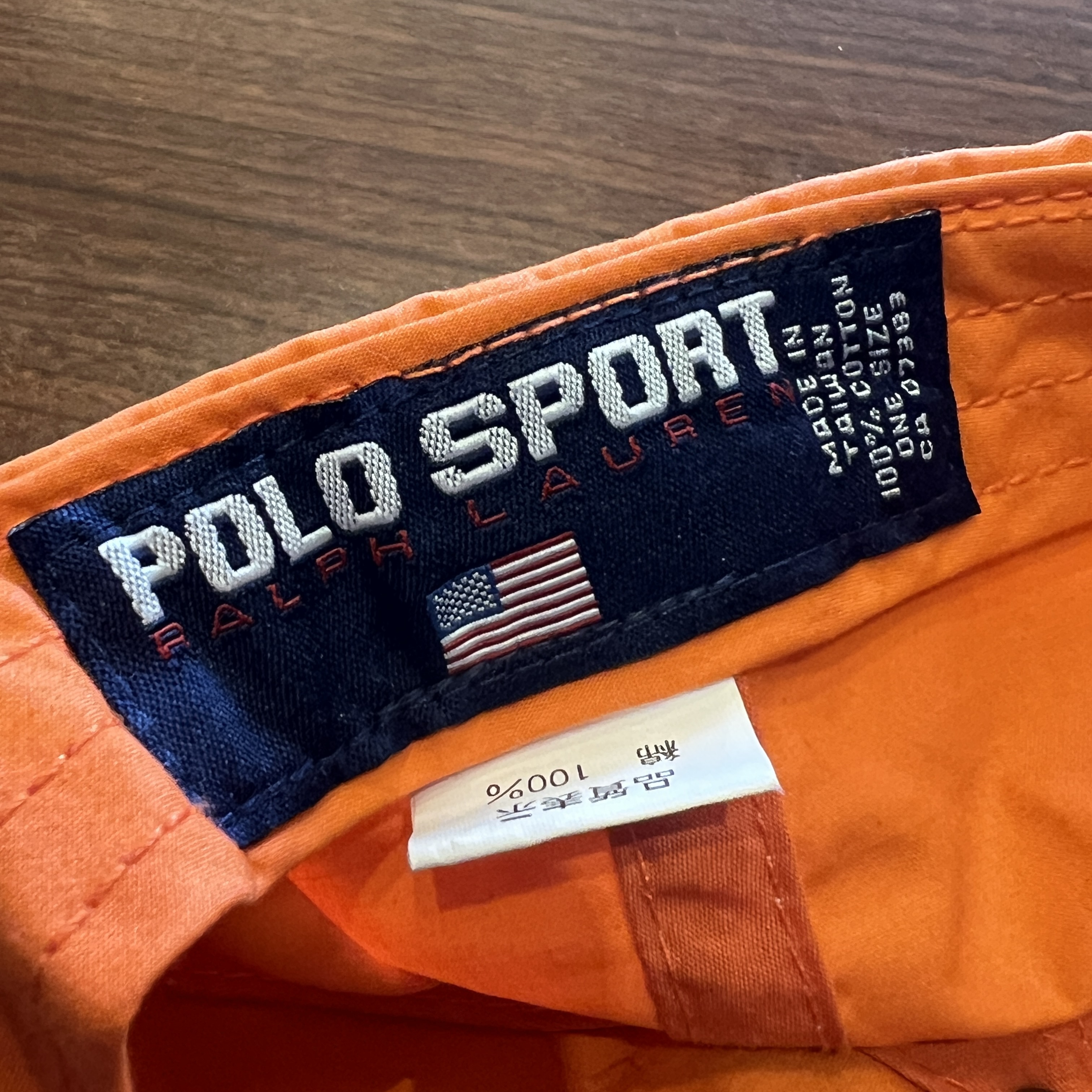 POLO SPORT NYLON LOGO CAP ORANGE 1990'S OLD｜SAFARI サファリ
