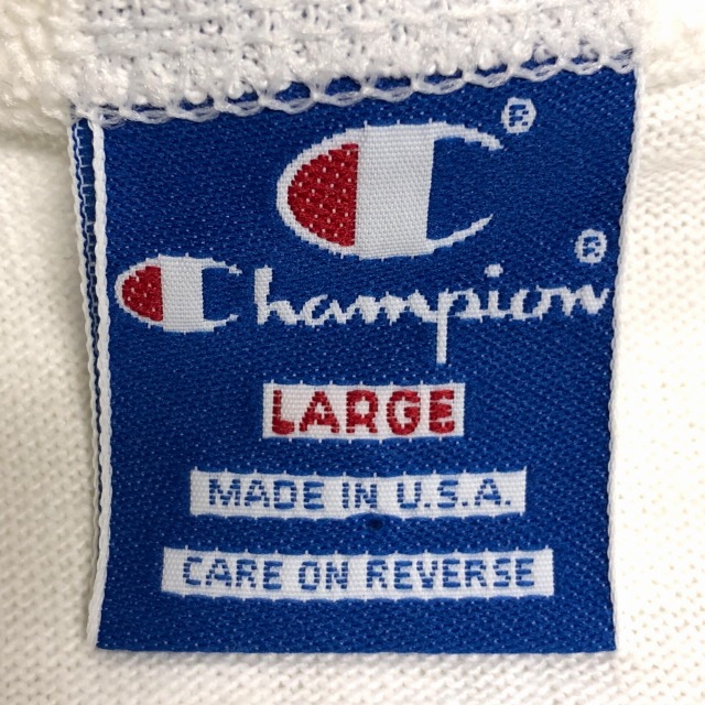 CHAMPION ATHLETIC TEE 90S 「ホワイト、無地、L」｜SAFARI