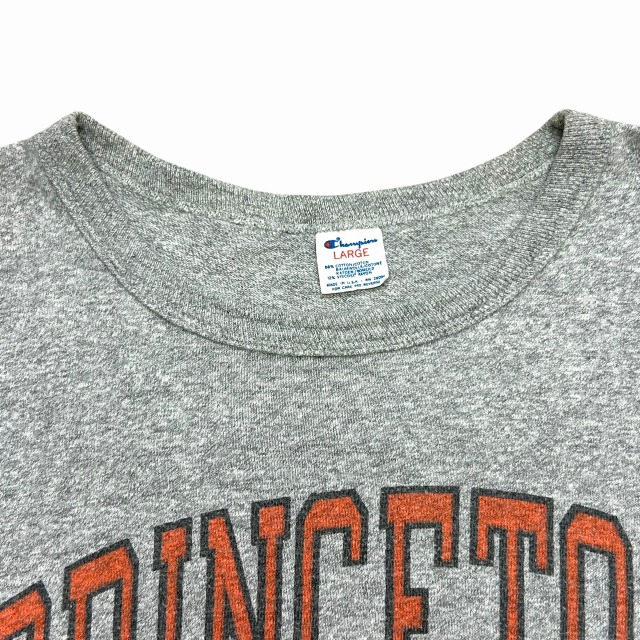 CHAMPION ATHLETIC TEE 80S 「PRINCETON、染み込みプリント、L