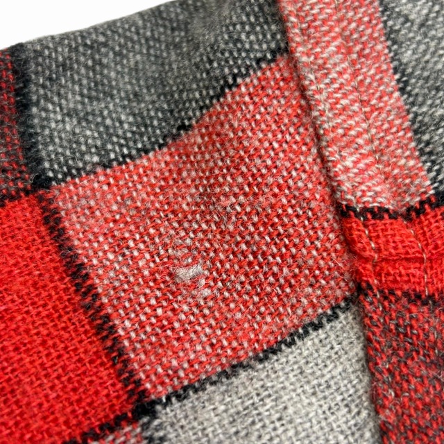 PILGRIM OPEN COLLAR WOOL SHIRT 50S 「好配色チェック、M