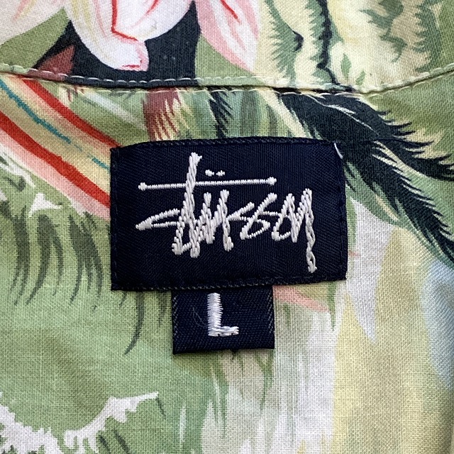 80’s レトロ デッドストック SANRIO サファリたあ坊 刺繡 シャツ STUSSY HAWAIIAN SHIRT 1990'S OLD｜SAFARI サファリ｜高円寺
