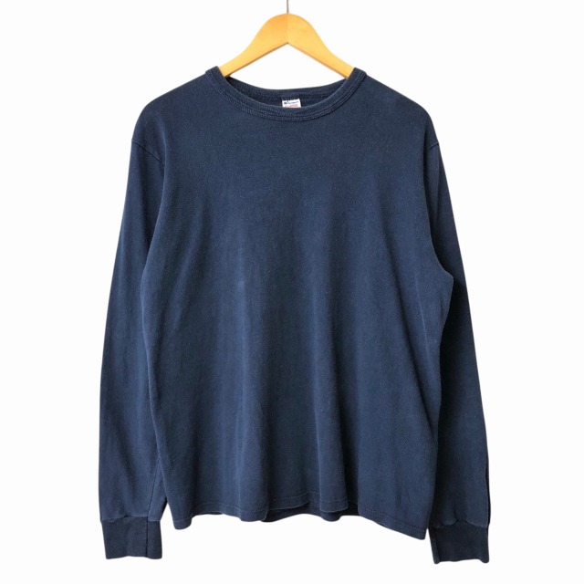 CHAMPION COTTON L/S TEE 80S 「ネイビー、無地、XL」｜SAFARI